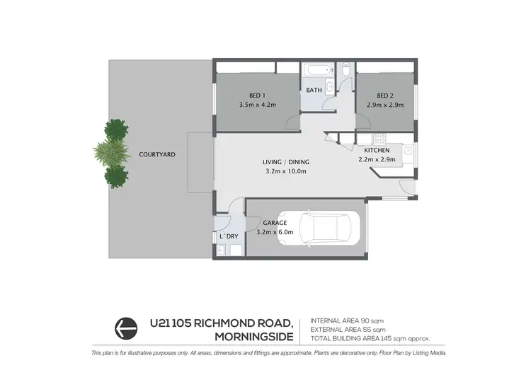 Floorplan of Homely townhouse listing, 21/105 Richmond Road, Morningside QLD 4170