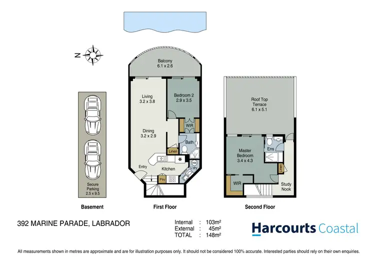 Floorplan of Homely apartment listing, 328/392 Marine Parade, Labrador QLD 4215