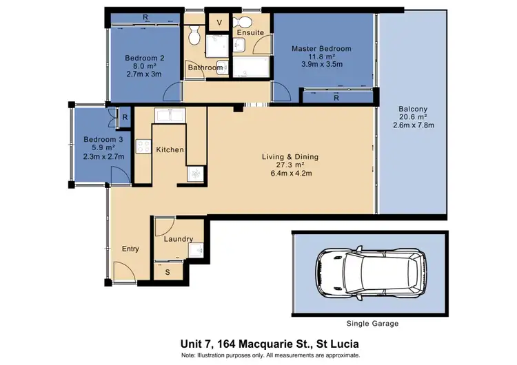Floorplan of Homely apartment listing, 7/164 Macquarie Street, St Lucia QLD 4067