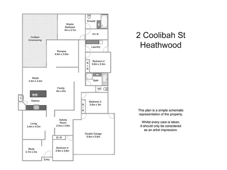 Floorplan of Homely house listing, 2 Coolibah Street, Heathwood QLD 4110