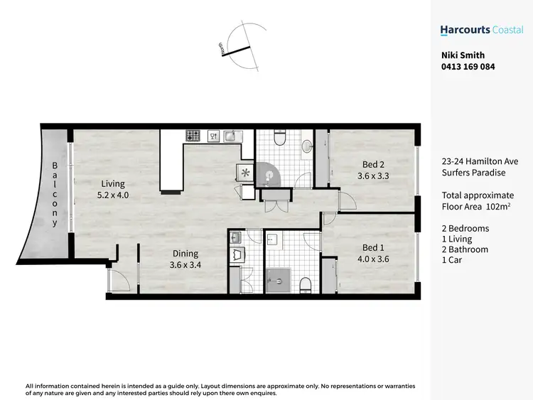 Floorplan of Homely apartment listing, 23/24 Hamilton Avenue, Surfers Paradise QLD 4217