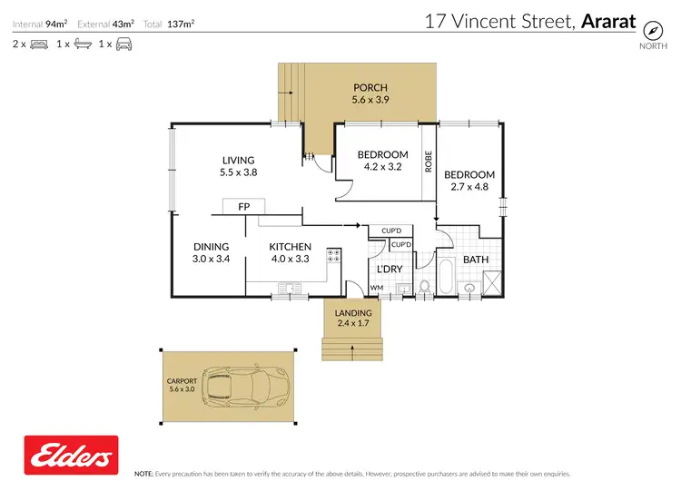 Floorplan of Homely house listing, 17 Vincent Street, Ararat VIC 3377