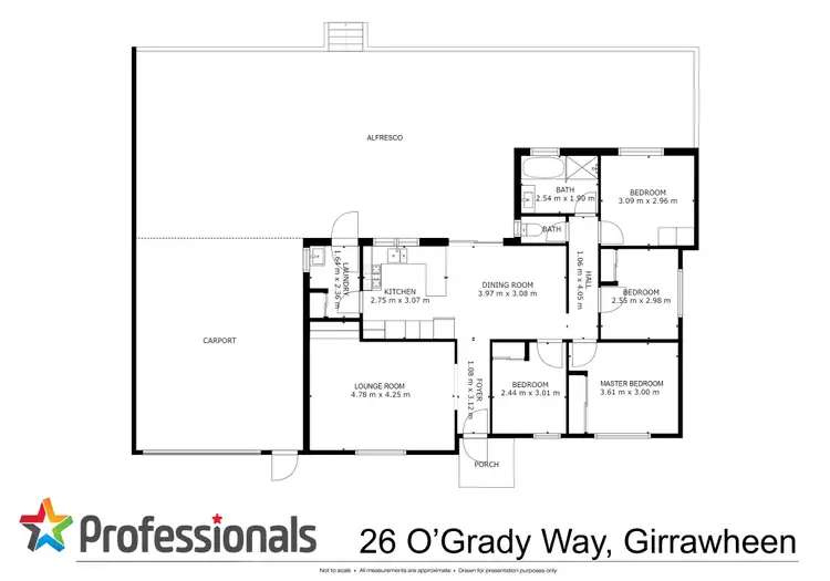 Floorplan of Homely house listing, 26 O'Grady Way, Girrawheen WA 6064