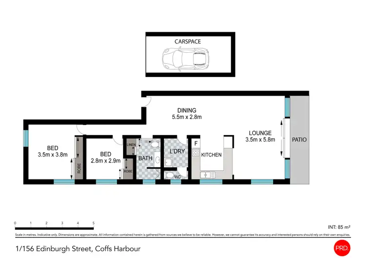 Floorplan of Homely unit listing, 1/156 Edinburgh Street, Coffs Harbour NSW 2450