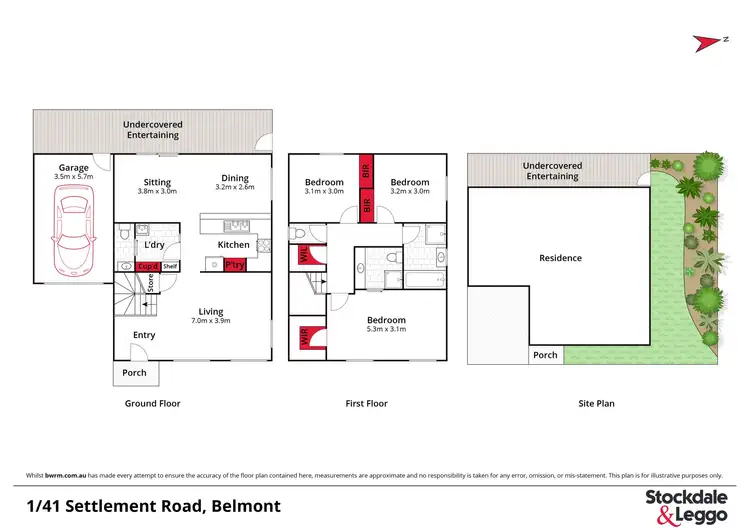 Floorplan of Homely townhouse listing, 1/41a Settlement Road, Belmont VIC 3216