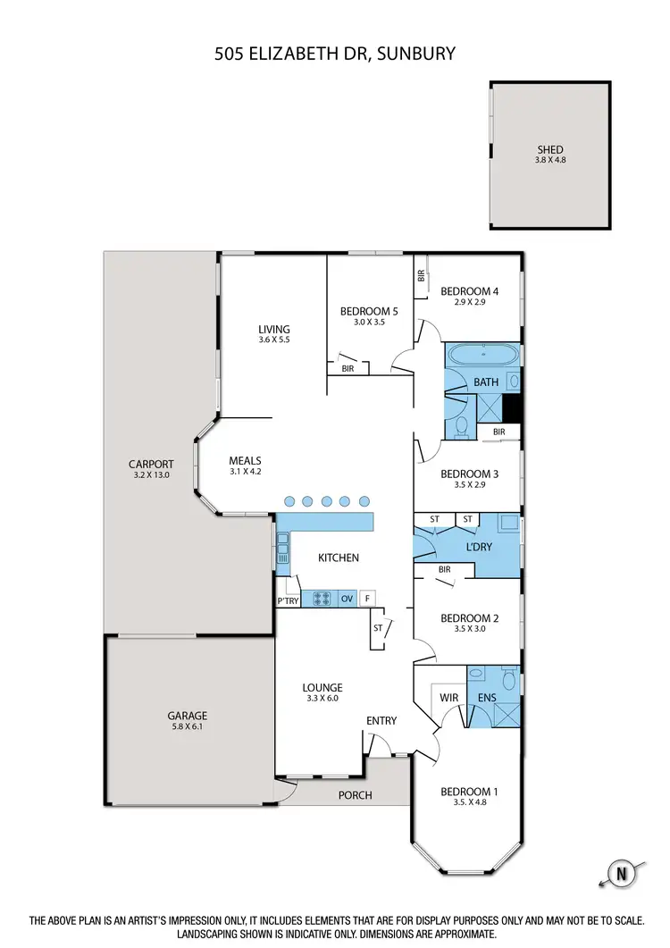 Floorplan of Homely house listing, 505 Elizabeth Drive, Sunbury VIC 3429