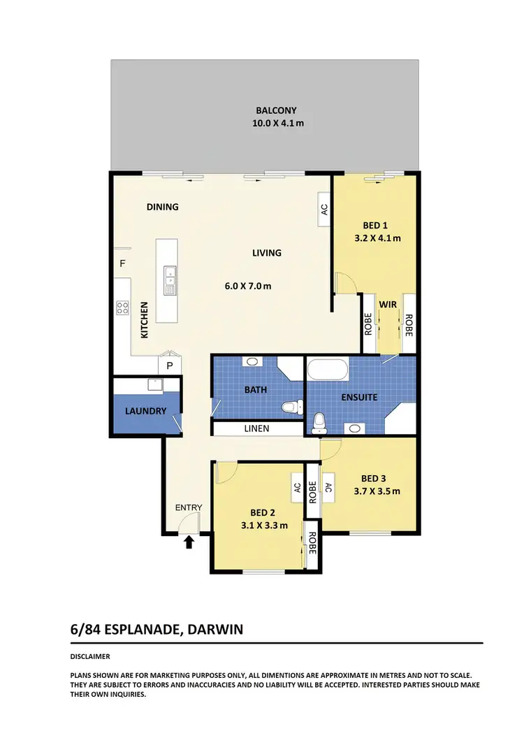 Floorplan of Homely unit listing, 6/84 Esplanade, Darwin City NT 800