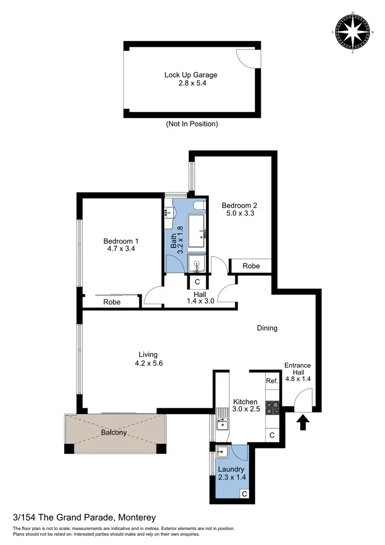 Floorplan of Homely unit listing, 3/154-156 The Grand Parade, Monterey NSW 2217