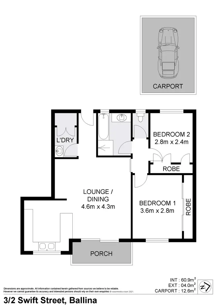 Floorplan of Homely unit listing, 3/2 Swift Street, Ballina NSW 2478