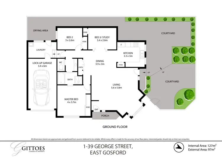 Floorplan of Homely villa listing, 1/39 George Street, East Gosford NSW 2250