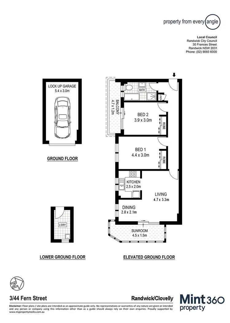Floorplan of Homely unit listing, 3/44 Fern Street, Randwick NSW 2031