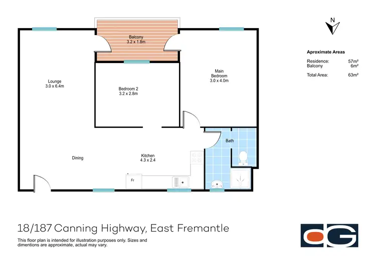 Floorplan of Homely apartment listing, 18/187 Canning Highway, East Fremantle WA 6158