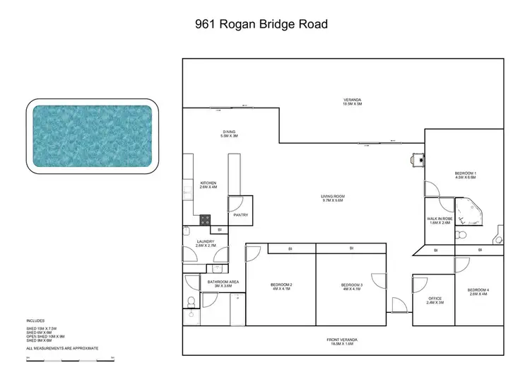 Floorplan of Homely rural property listing, 961 Rogan Bridge Road, The Whiteman NSW 2460