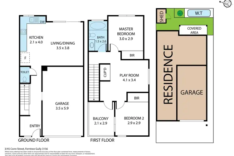 Floorplan of Homely townhouse listing, 3/45 Conn Street, Ferntree Gully VIC 3156