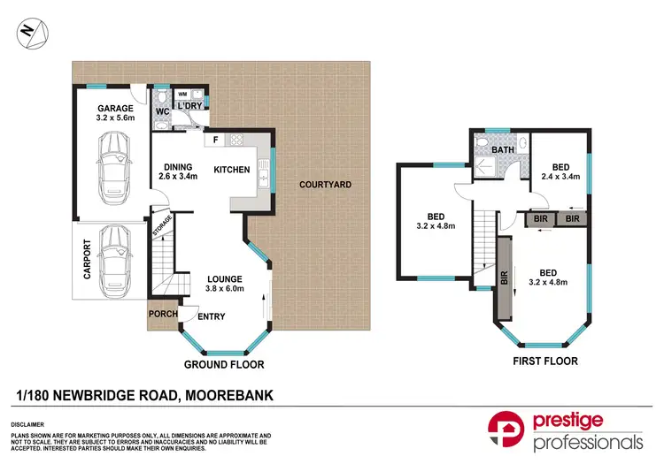 Floorplan of Homely townhouse listing, 1/180 Newbridge Road, Moorebank NSW 2170