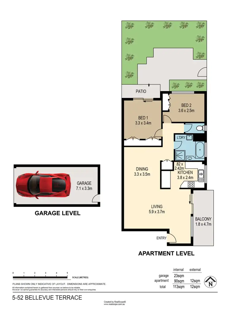 Floorplan of Homely unit listing, 5/52 Bellevue Terrace, St Lucia QLD 4067