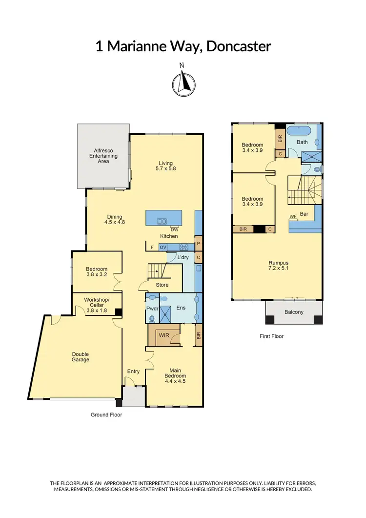 Floorplan of Homely house listing, 1 Marianne Way, Doncaster VIC 3108