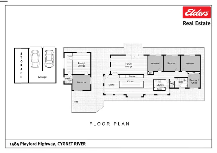 Floorplan of Homely rural property listing, 1585 PLAYFORD HIGHWAY, Cygnet River SA 5223