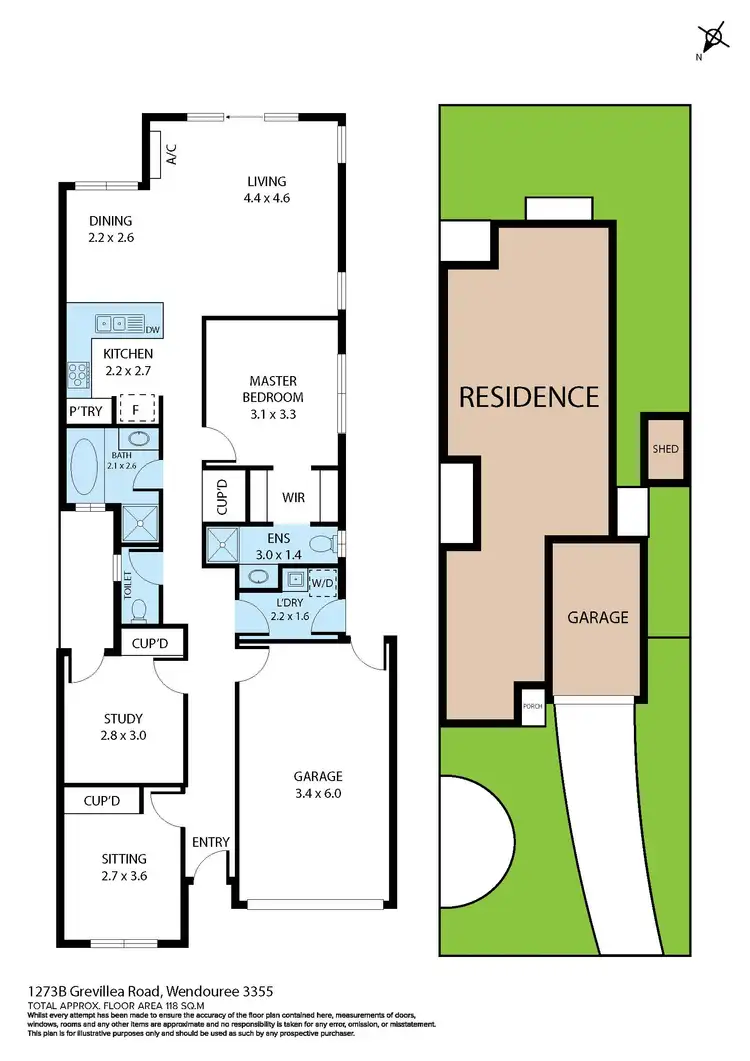 Floorplan of Homely townhouse listing, 1273B Grevillea Road, Wendouree VIC 3355