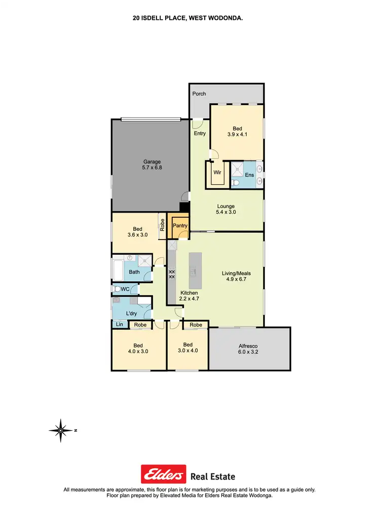 Floorplan of Homely house listing, 20 Isdell Place, Wodonga VIC 3690