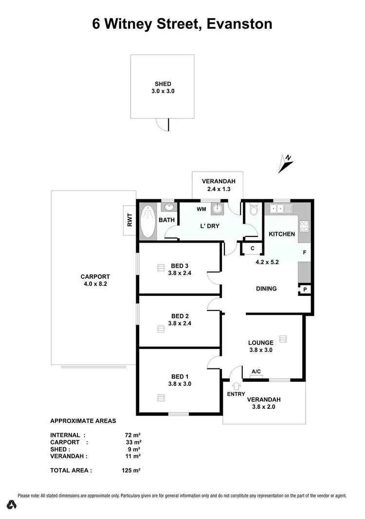 Floorplan of Homely house listing, 6 Witney Street, Evanston SA 5116