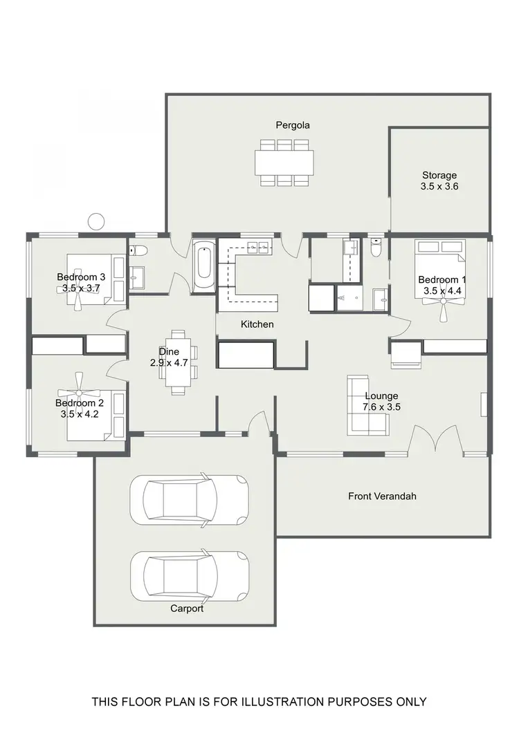 Floorplan of Homely house listing, 6 HONEYSUCKLE ROAD, Naracoorte SA 5271