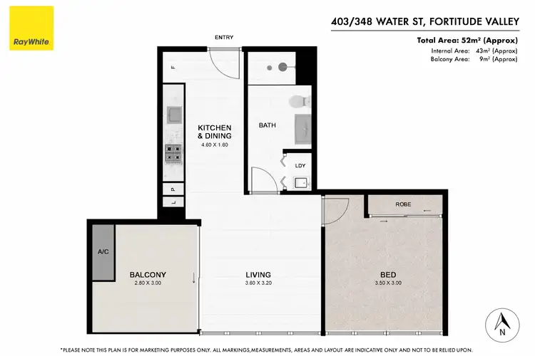 Floorplan of Homely apartment listing, 408/348 Water Street, Fortitude Valley QLD 4006