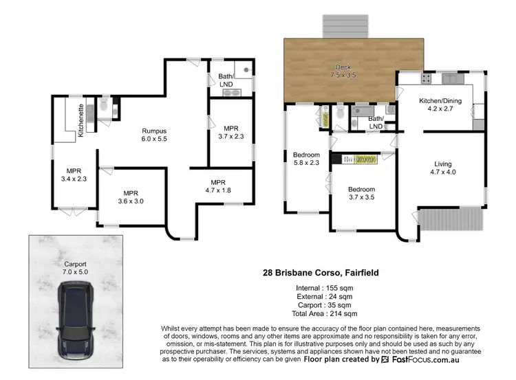 Floorplan of Homely house listing, 28 Brisbane Corso, Fairfield QLD 4103