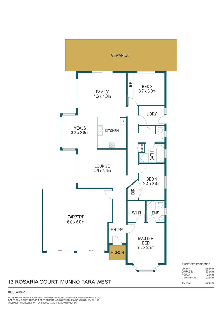 Floorplan of Homely house listing, 13 Rosaria Court, Munno Para West SA 5115