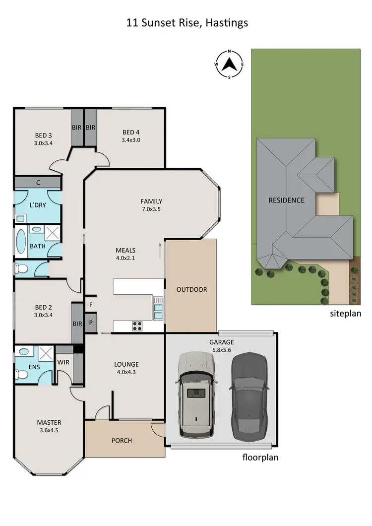 Floorplan of Homely house listing, 11 Sunset Rise, Hastings VIC 3915