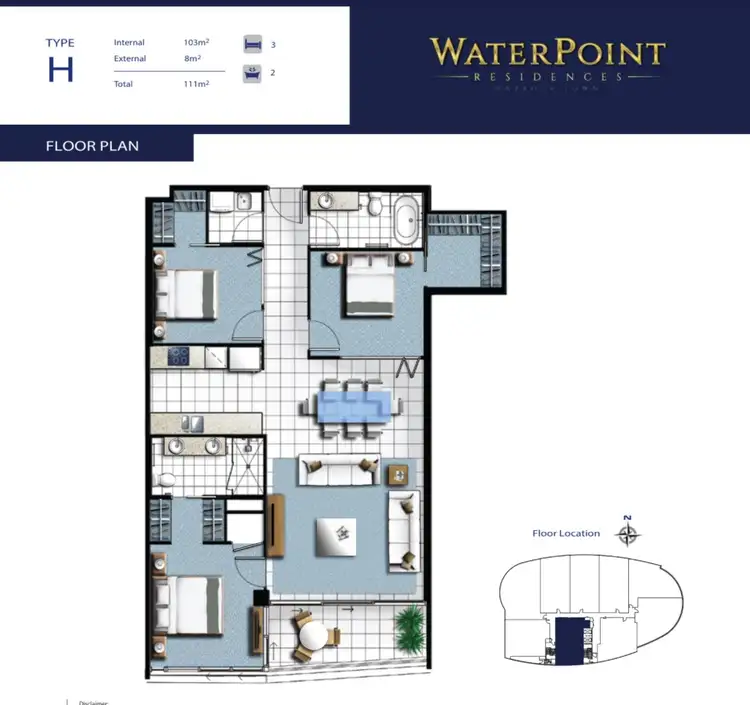 Floorplan of Homely apartment listing, 1408/5 Harbour Side Court, Biggera Waters QLD 4216