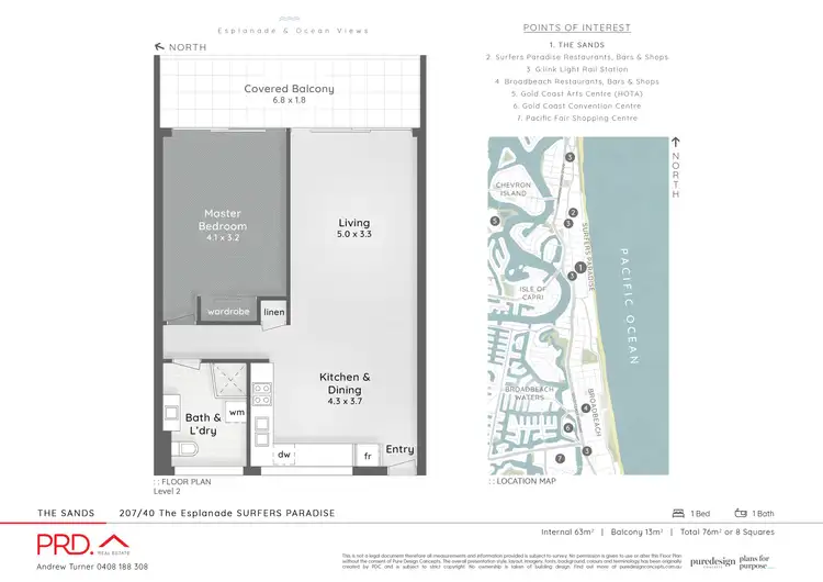 Floorplan of Homely apartment listing, 207/40 The Esplanade, Surfers Paradise QLD 4217