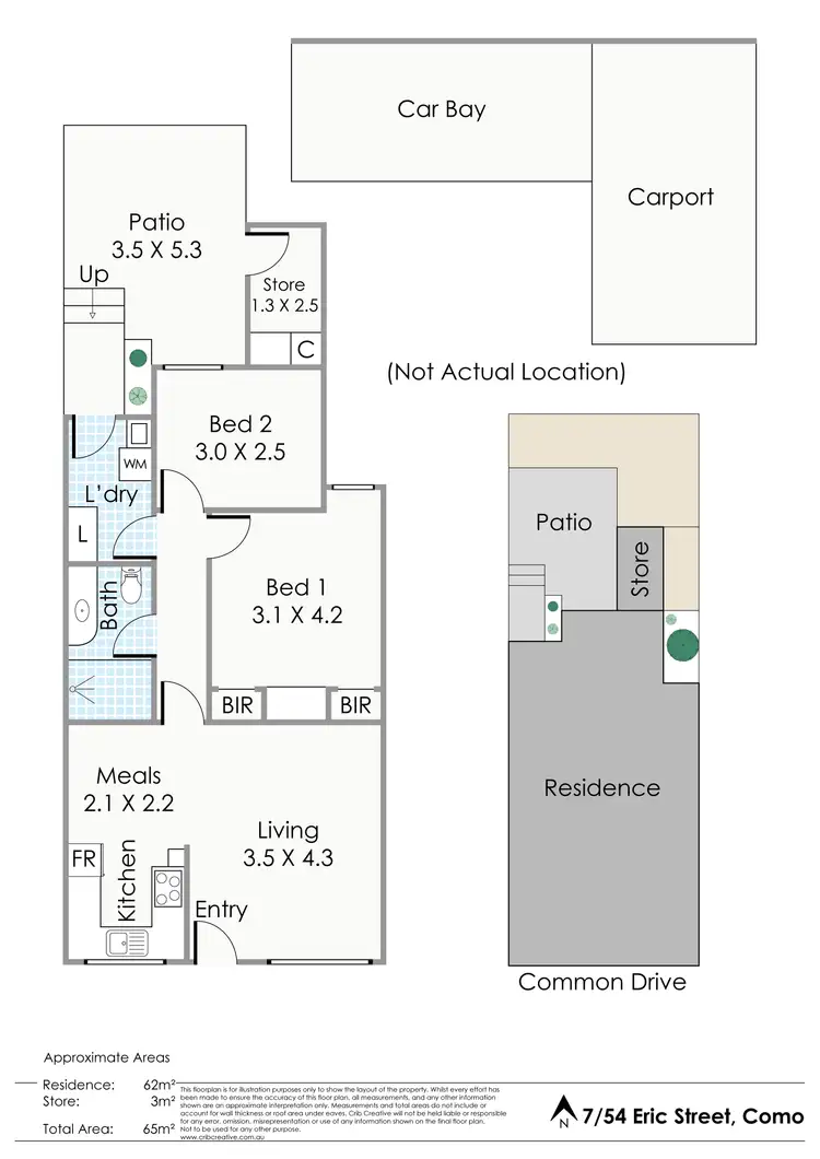 Floorplan of Homely villa listing, 7/54 Eric Street, Como WA 6152