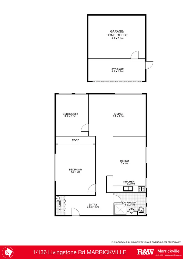 Floorplan of Homely apartment listing, 1/136 Livingstone Road, Marrickville NSW 2204