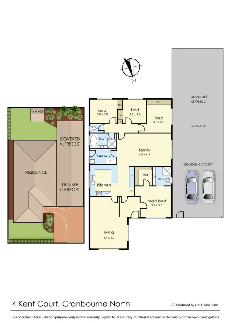 Floorplan of Homely house listing, 4 Kent Court, Cranbourne North VIC 3977