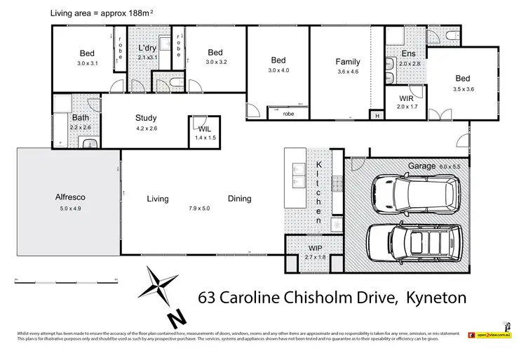 Floorplan of Homely house listing, 63 Caroline Chisholm Drive, Kyneton VIC 3444