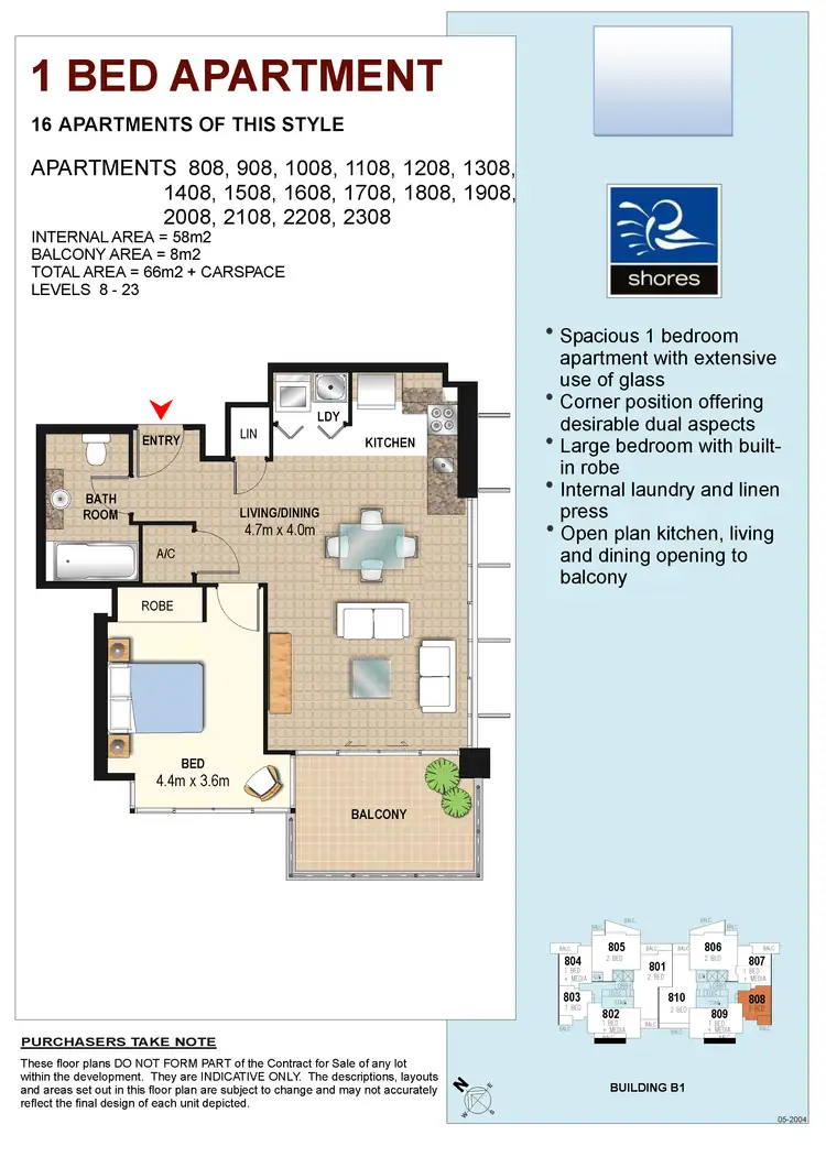 Floorplan of Homely apartment listing, 1308/1 Como Crescent, Southport QLD 4215
