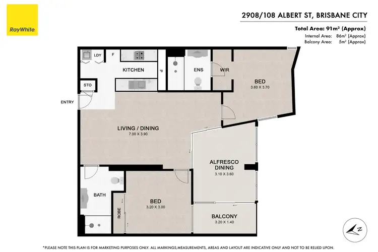 Floorplan of Homely apartment listing, 2908/108 Albert Street, Brisbane City QLD 4000