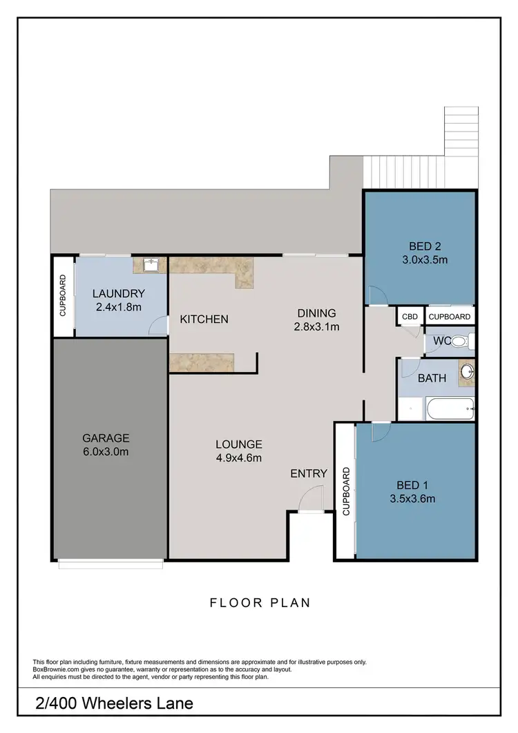 Floorplan of Homely unit listing, Unit 2/400-402 WHEELERS LANE, Dubbo NSW 2830