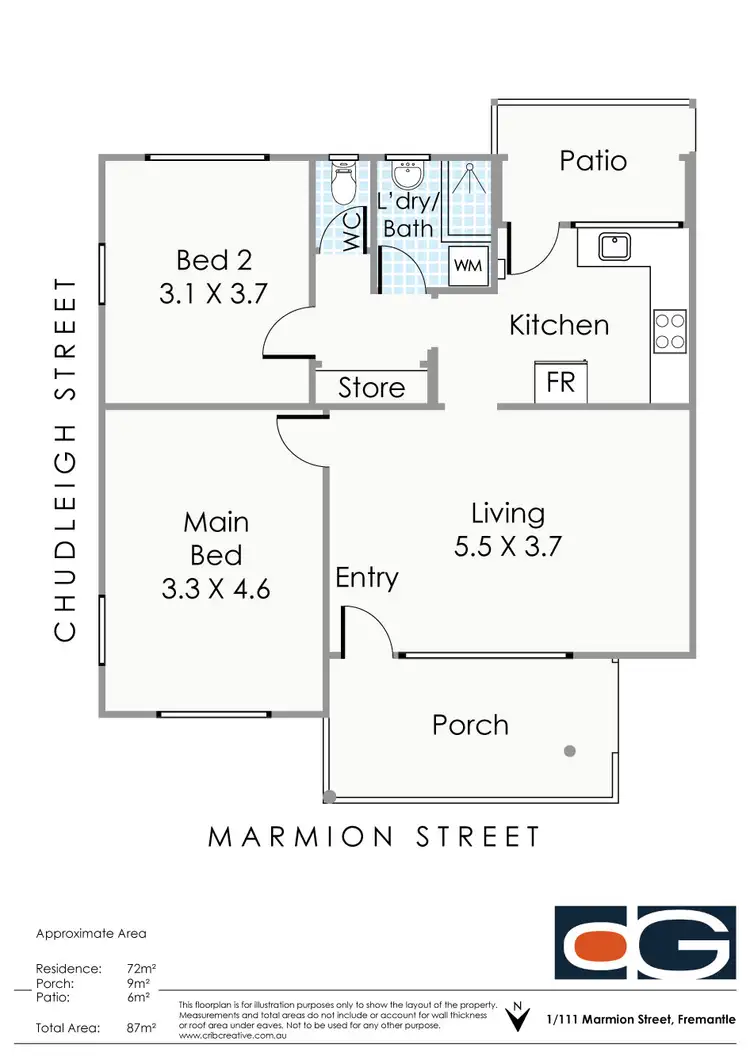 Floorplan of Homely apartment listing, 1/111 Marmion Street, Fremantle WA 6160