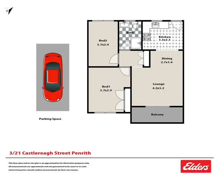 Floorplan of Homely unit listing, 3/21 Castlereagh Street, Penrith NSW 2750