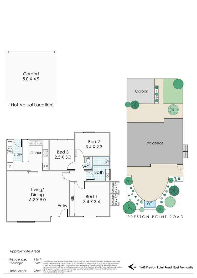 Floorplan of Homely apartment listing, 1/45 Preston Point Road, East Fremantle WA 6158