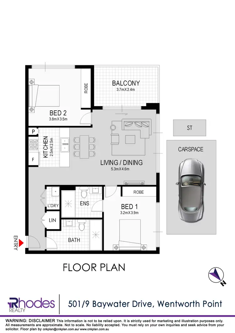 Floorplan of Homely apartment listing, 501/9 Baywater Drive, Wentworth Point NSW 2127
