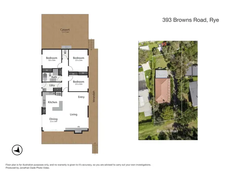 Floorplan of Homely house listing, 393 Browns rd, Rye VIC 3941