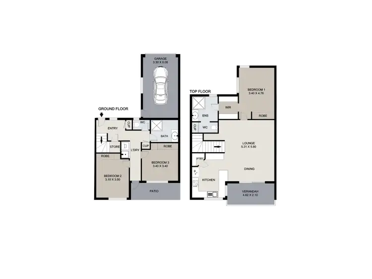 Floorplan of Homely townhouse listing, 7/12 Leonard Street, South Gladstone QLD 4680