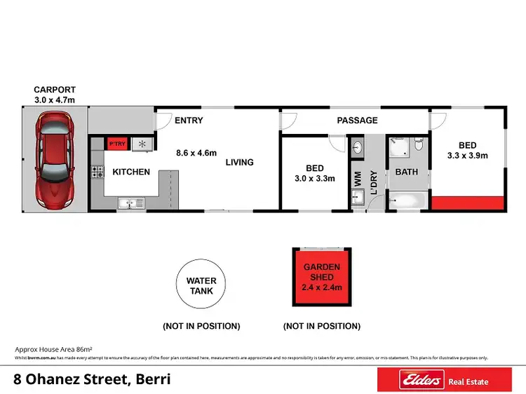 Floorplan of Homely house listing, 8 O'Hanez Street, Berri SA 5343
