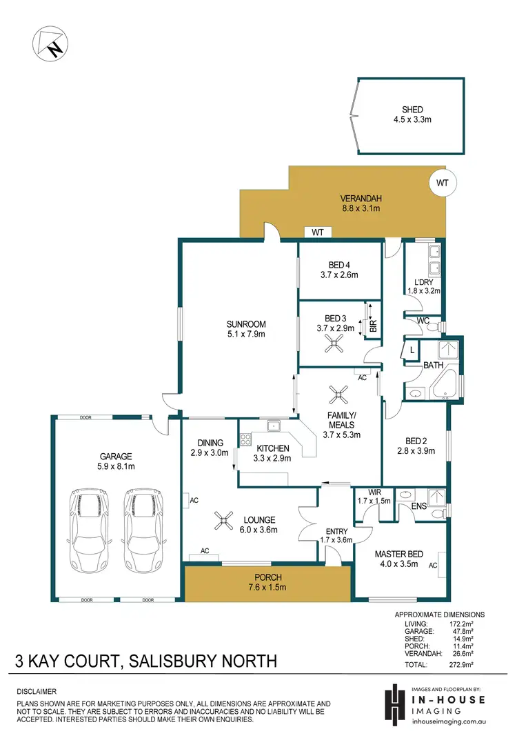 Floorplan of Homely house listing, 3 Kay Court, Salisbury North SA 5108