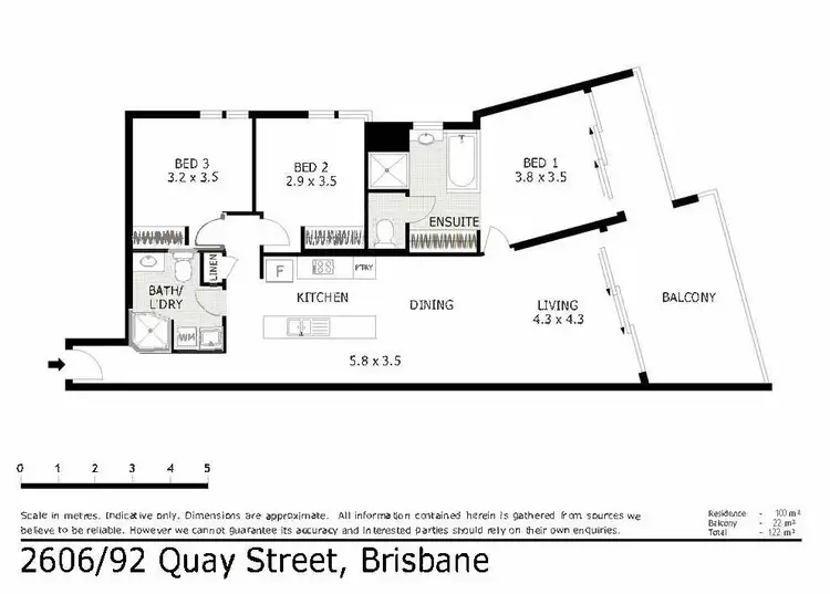 Floorplan of Homely apartment listing, 2606/92 Quay Street, Brisbane City QLD 4000