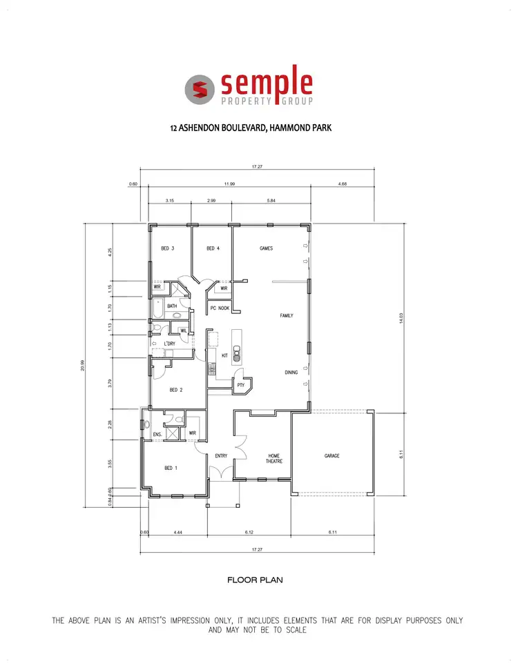 Floorplan of Homely house listing, 12 Ashendon Boulevard, Hammond Park WA 6164