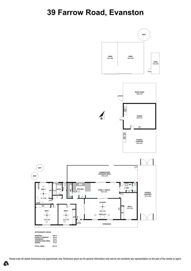 Floorplan of Homely house listing, 39 Farrow Road, Evanston SA 5116